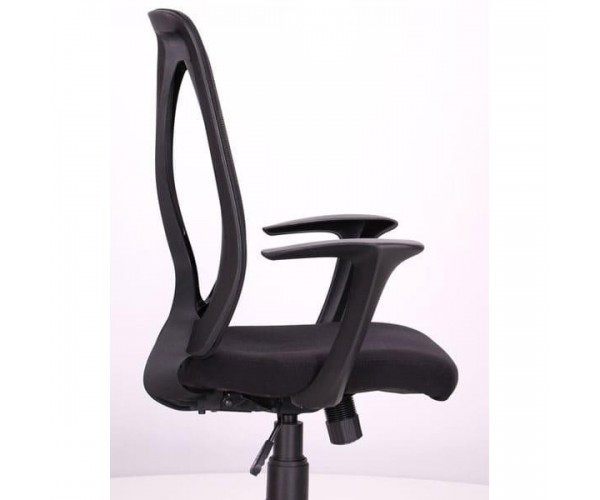 Офісне крісло для персоналу Art Metal Furniture Nickel Black сидіння Сідней-07/спинка Сітка SL-00 чорна 297089, фото №9