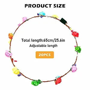 Вінок для волосся Квітковий Світлодіодний Різнокольоровий (20 шт) synthetic.ua - Фото 1