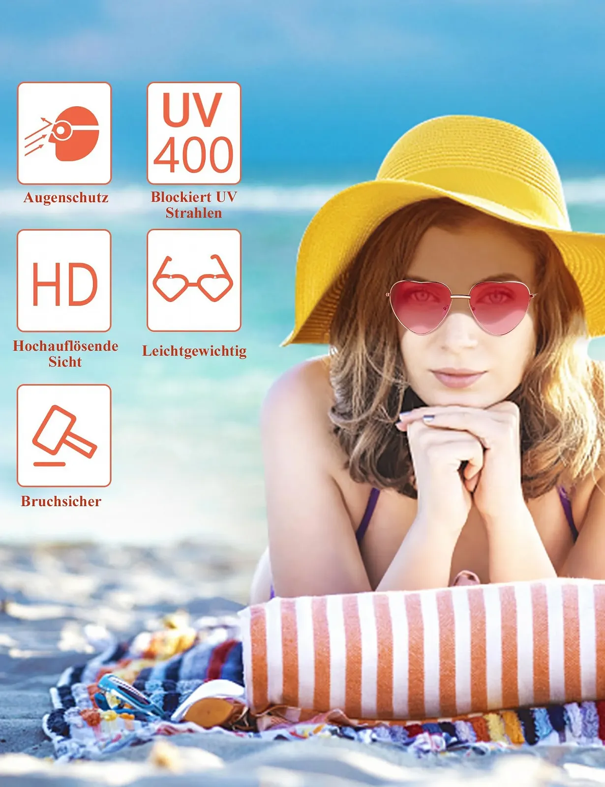 Сонцезахисні окуляри Серце Kiiwah Металева оправа Ретро, фото №3