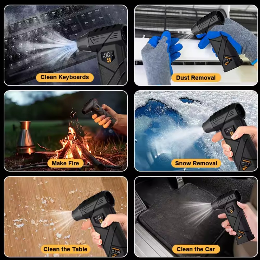 Портативний турбовентилятор Violent HFX-01 Turbo Jet Fan 680000 RPM Black, фото №14