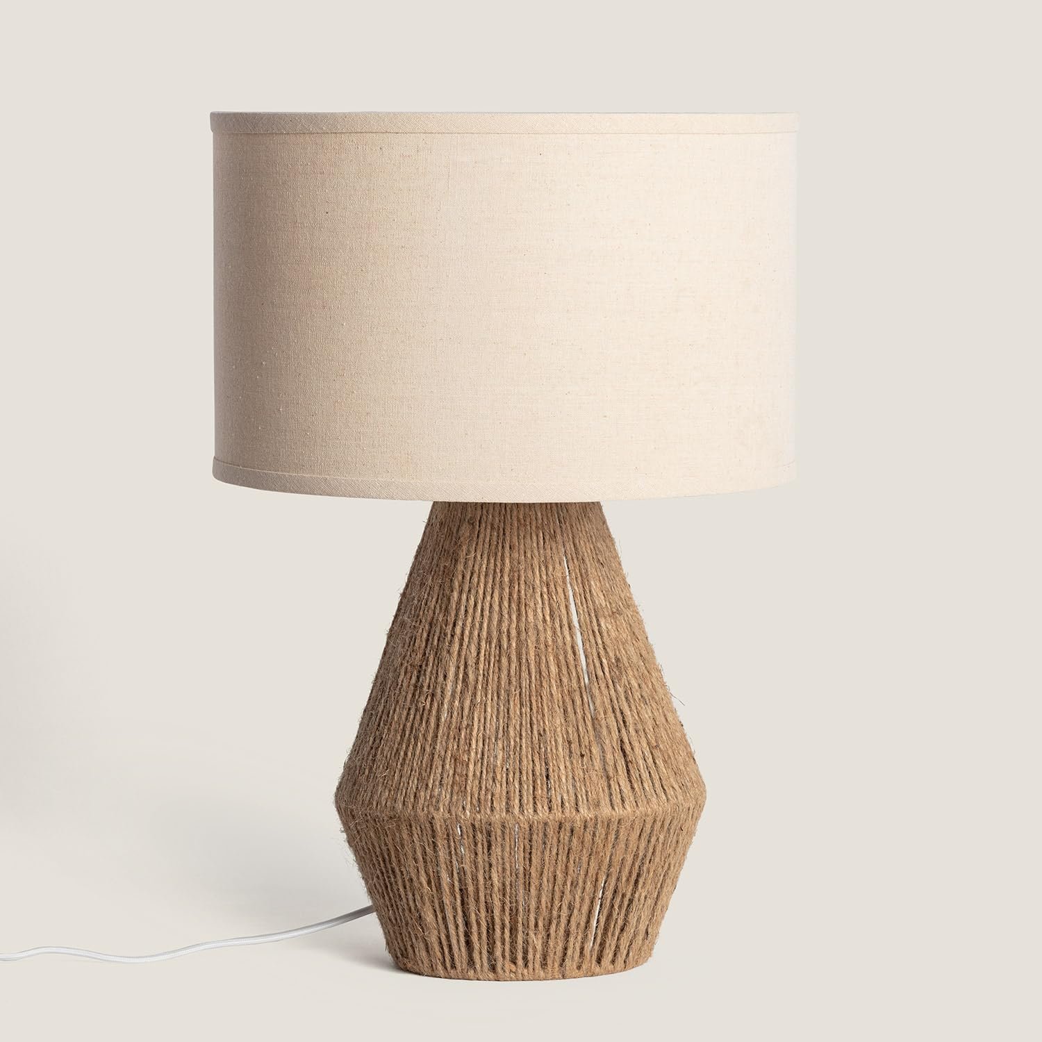 Настільна лампа LEDKIA LIGHTING Dione LED Натуральна мотузка та льон E27 IP20 Лляний бежевий, фото №2