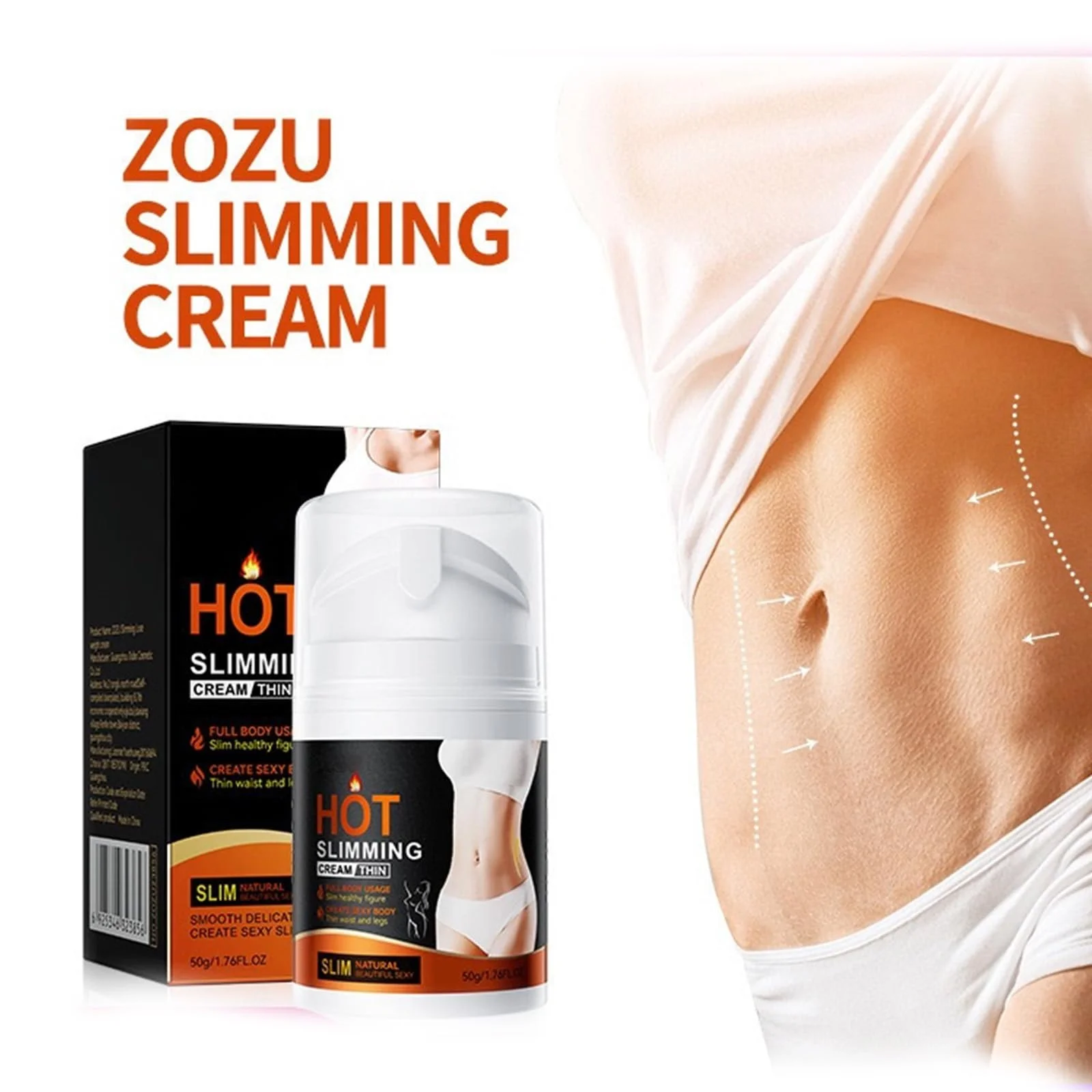 Крем антицелюлітний, для спалювання жиру, для пружності та формування тіла для живота, талії та сідниць, масажний крем, фото №7