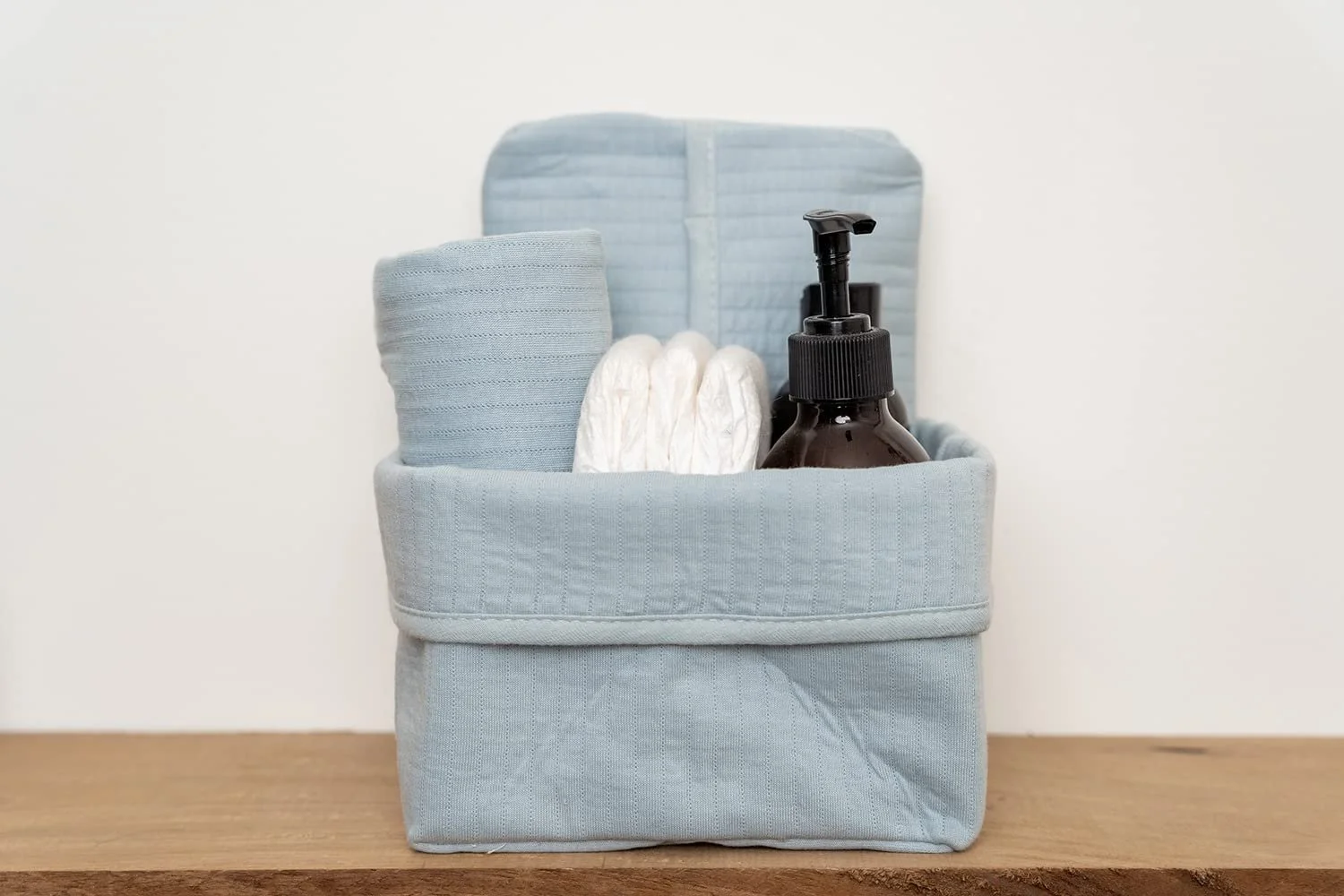 Органайзер для пеленального столика Little Dutch Pure Soft Blue, маленькая, 15 x 15 x 15 см, фото №3