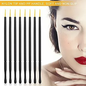 Одноразова щіточка-аплікатор для підведення Hard Head Eyeliner Liquid Brush для тіней Bamboo набір 100 synthetic.ua - Фото 1
