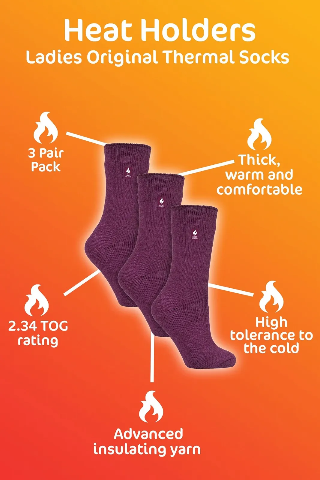 Термошкарпетки HEAT HOLDERS, набір 3 пари, фото №5