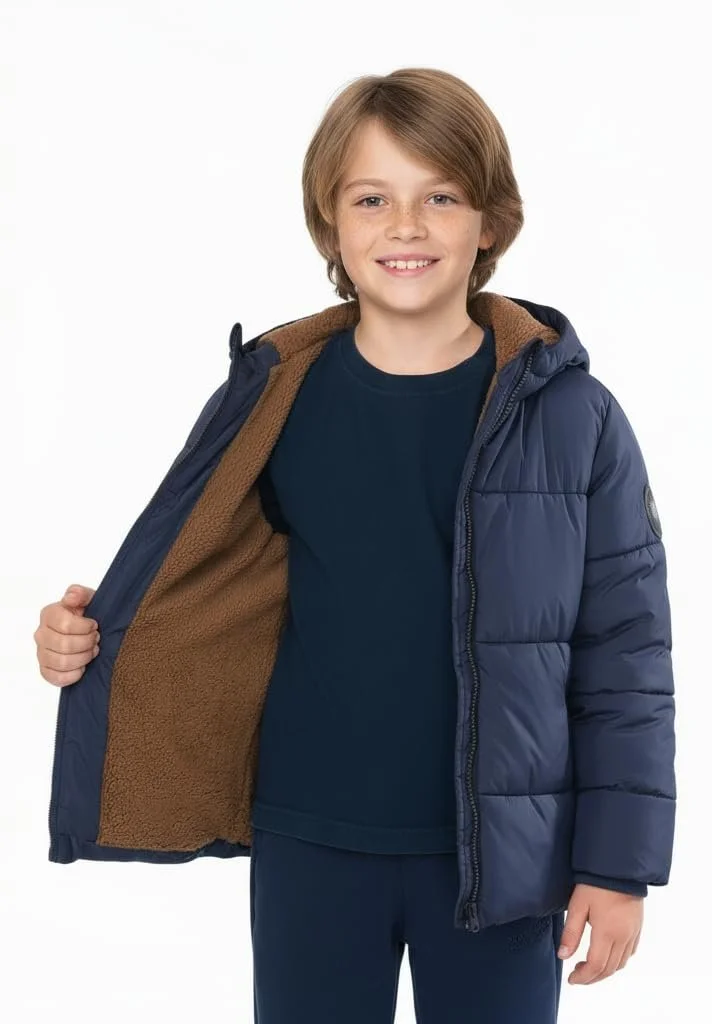 Зимова куртка з капюшоном для хлопчиків Sunny Sprout, утеплена пуховик з вітрозахисними рукавами для малюків, фото №4 Зимова куртка з капюшоном для хлопчиків Sunny Sprout, утеплена пуховик з вітрозахисними рукавами для малюків, фото №4