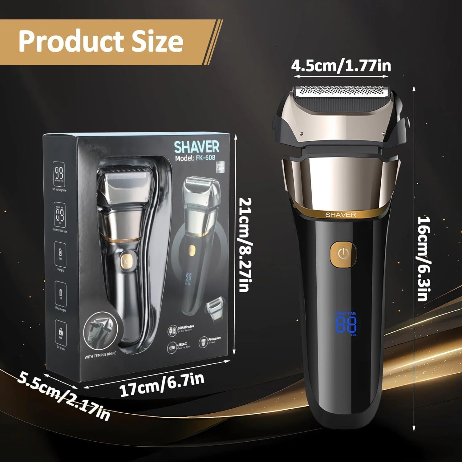 Електробритва чоловіча Foil Shaver Wet & Dry USB-C Rechargeable Black, фото №4 Електробритва чоловіча Foil Shaver Wet & Dry USB-C Rechargeable Black, фото №4