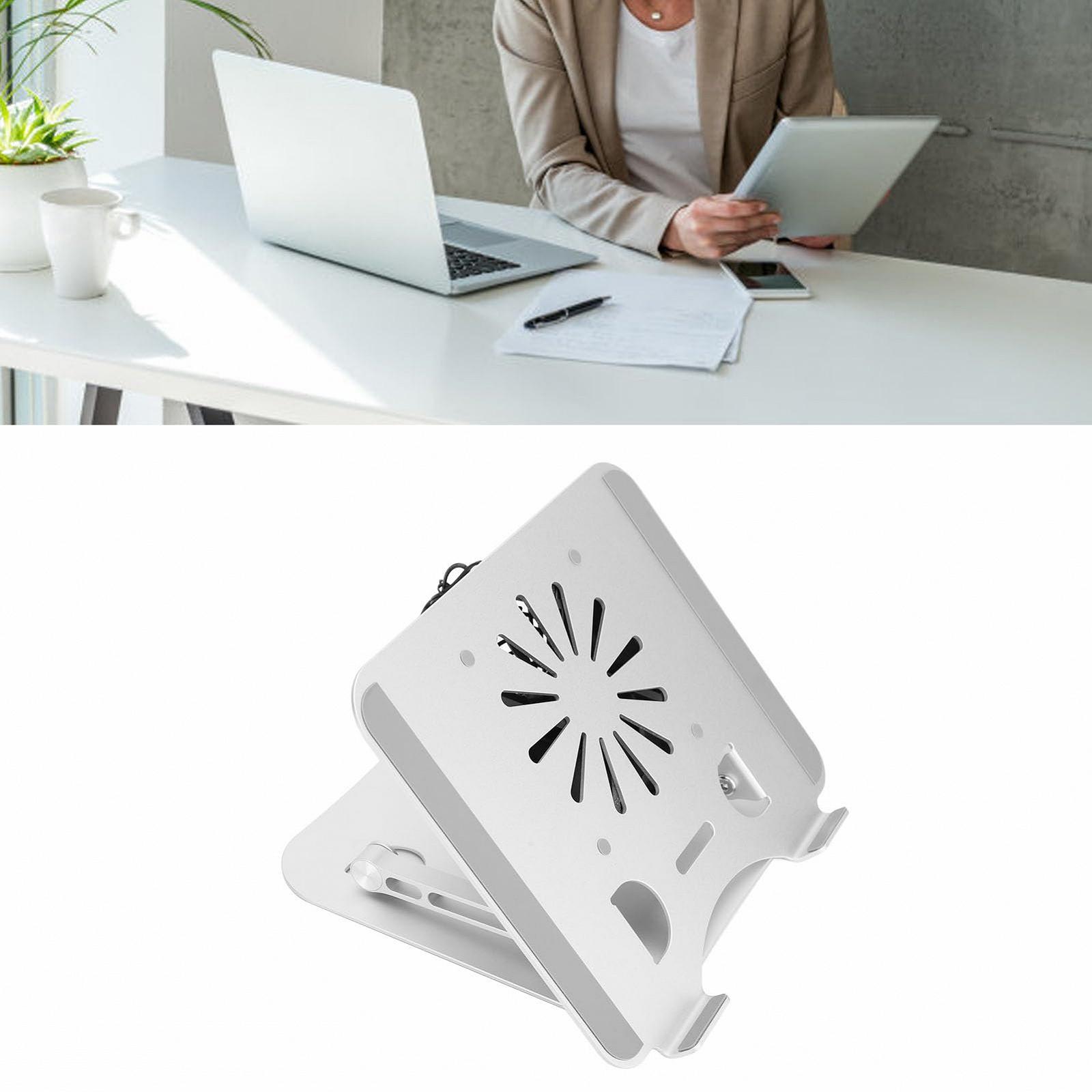 Підставка для ноутбука 17 дюймів з піднятою конструкцією з алюмінієвого сплаву та USB-вентилятором. Портативна і складана, фото №2