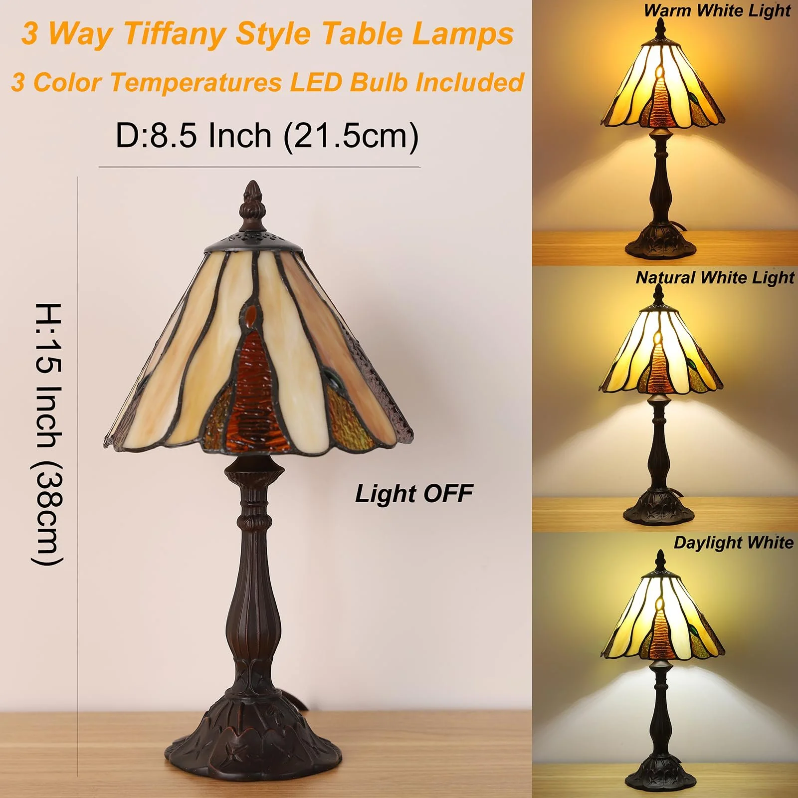 Настільна лампа Tiffany Vintage E14 Antique Bronze, фото №3