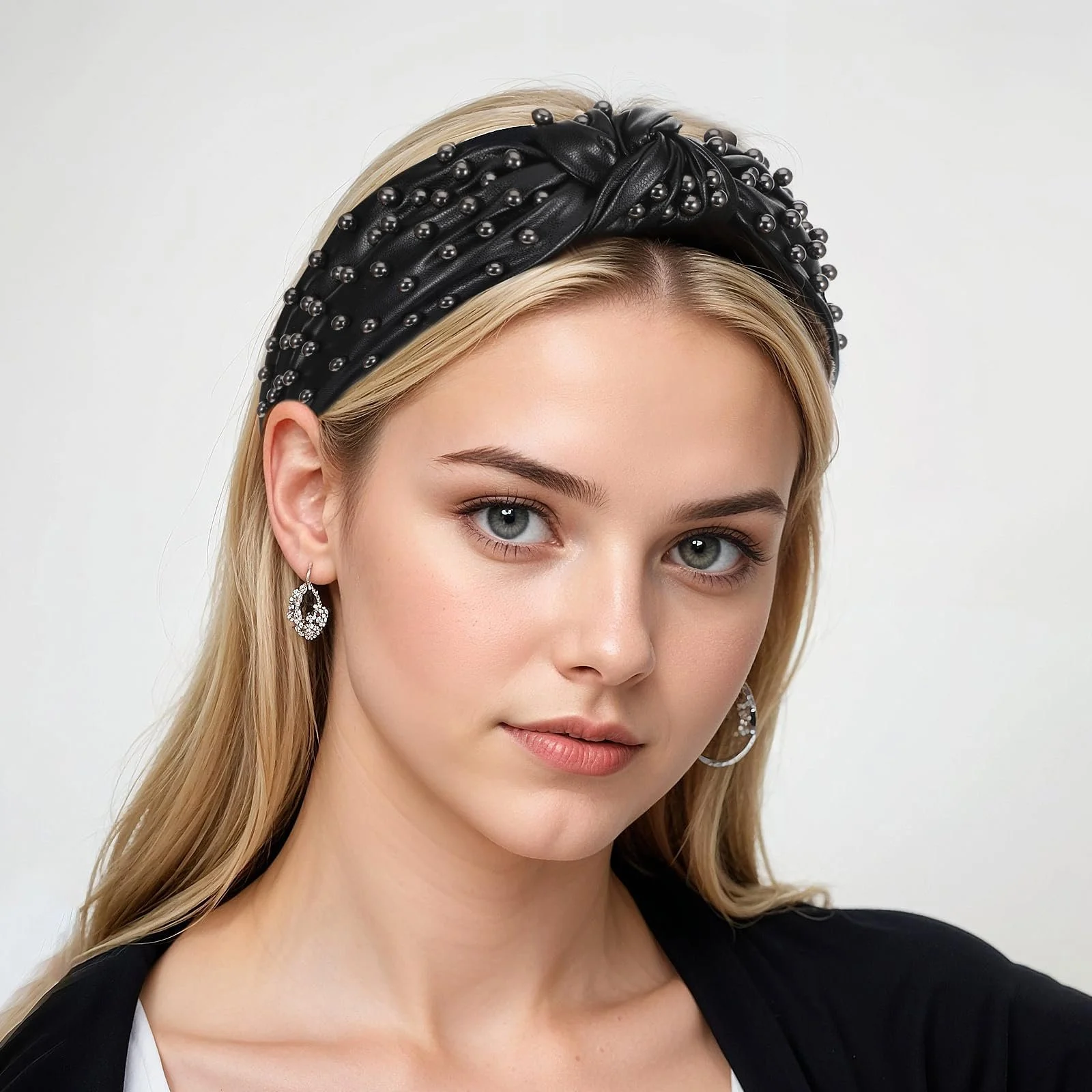 Обруч Чорний з перлинами для жінок і дівчат, фото №3