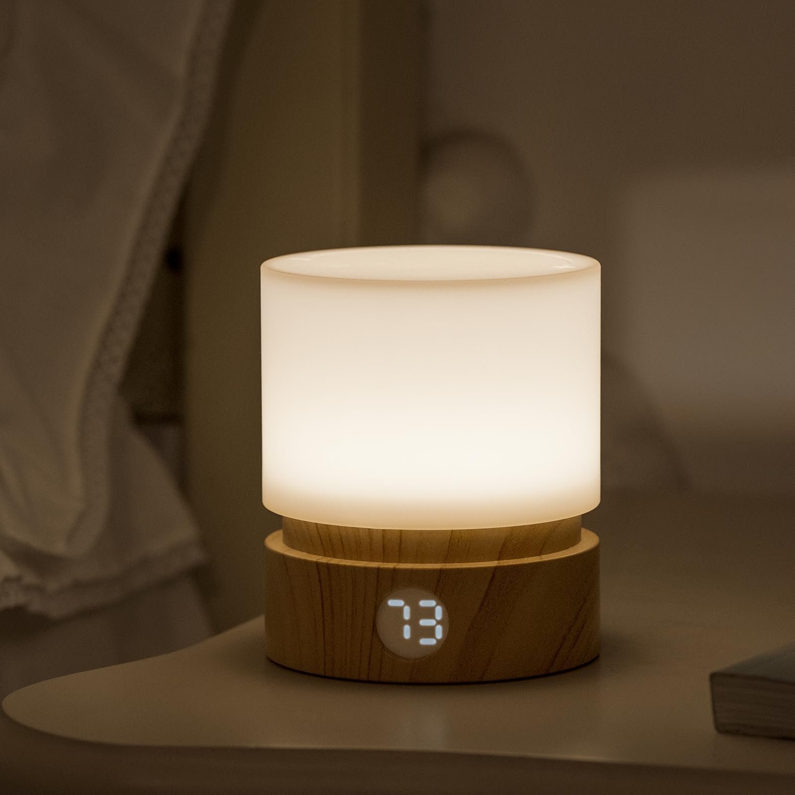 Нічник Smilodon Timer Pro Dimmable LED Нічна лампа для ліжка Дитячий нічник Імітація дерева Акумуляторна батарея, фото №1