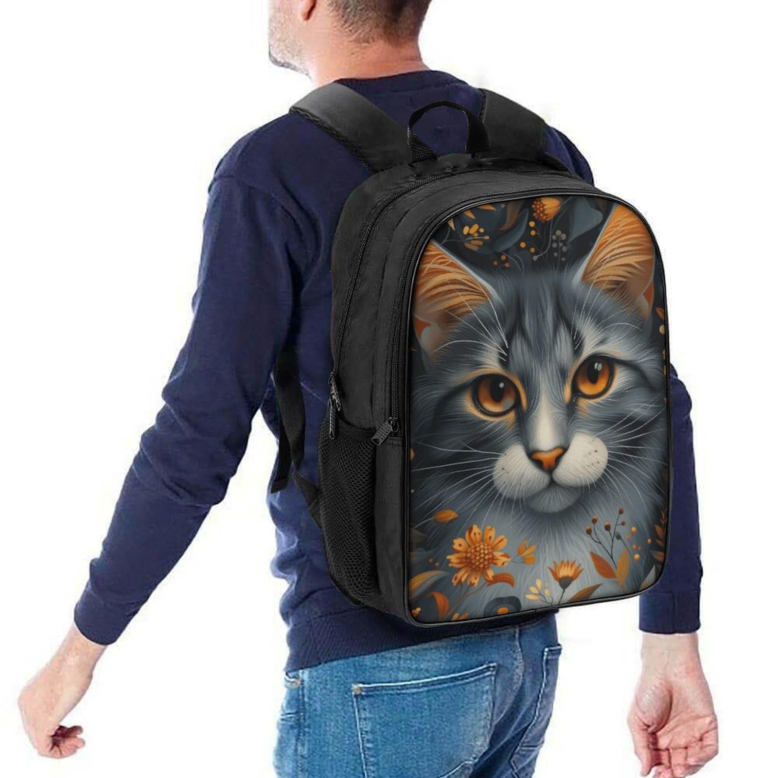 Рюкзак RSIUUODNF Cat 3D Дитячий Великий Чорний 40x28x16см, фото №5