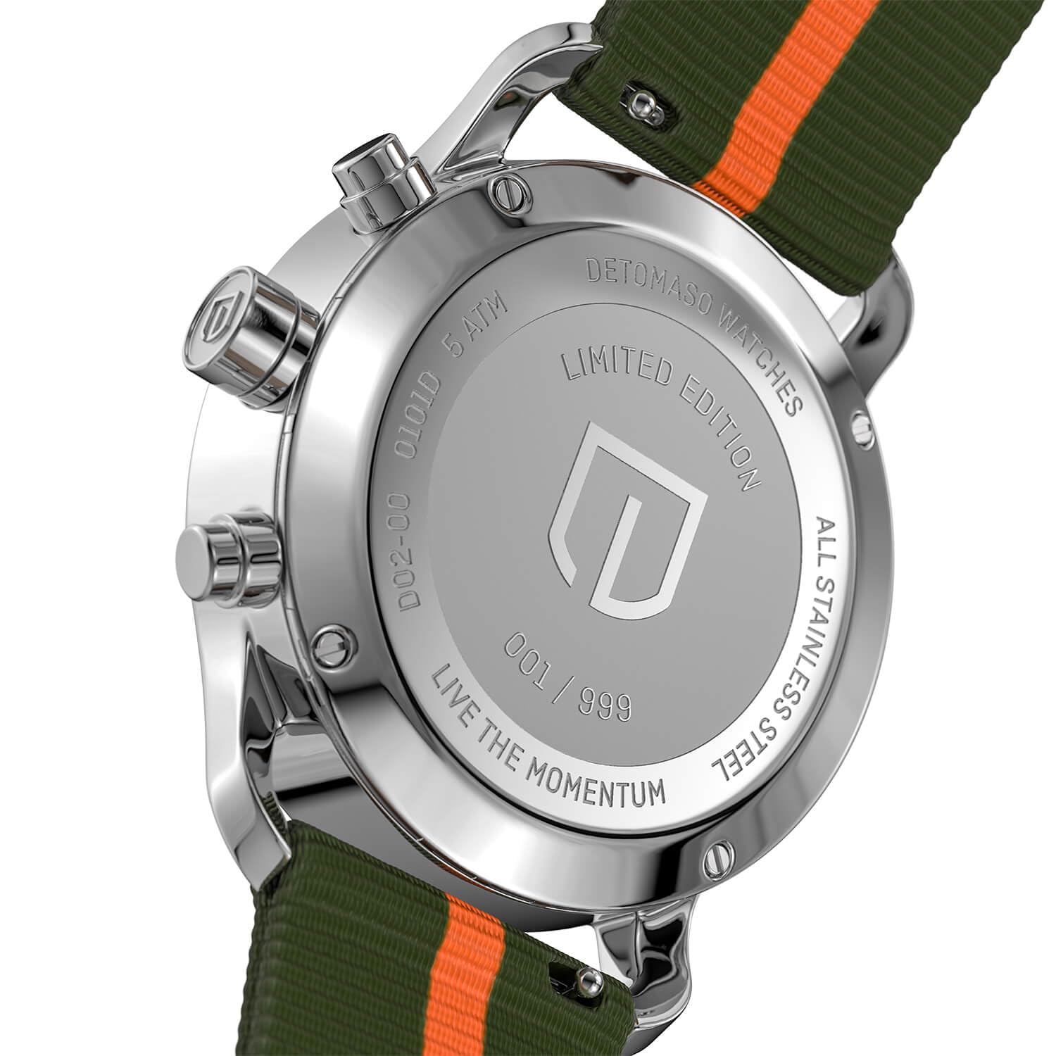 Годинник DeTomaso Sorpassso Chrono Le Silver Green Чоловічий Аналоговий Quartz Браслет із #tide Ocean Material® Оливково-помаранчевий сріблястий, фото №4 Годинник DeTomaso Sorpassso Chrono Le Silver Green Чоловічий Аналоговий Quartz Браслет із #tide Ocean Material® Оливково-помаранчевий сріблястий, фото №4