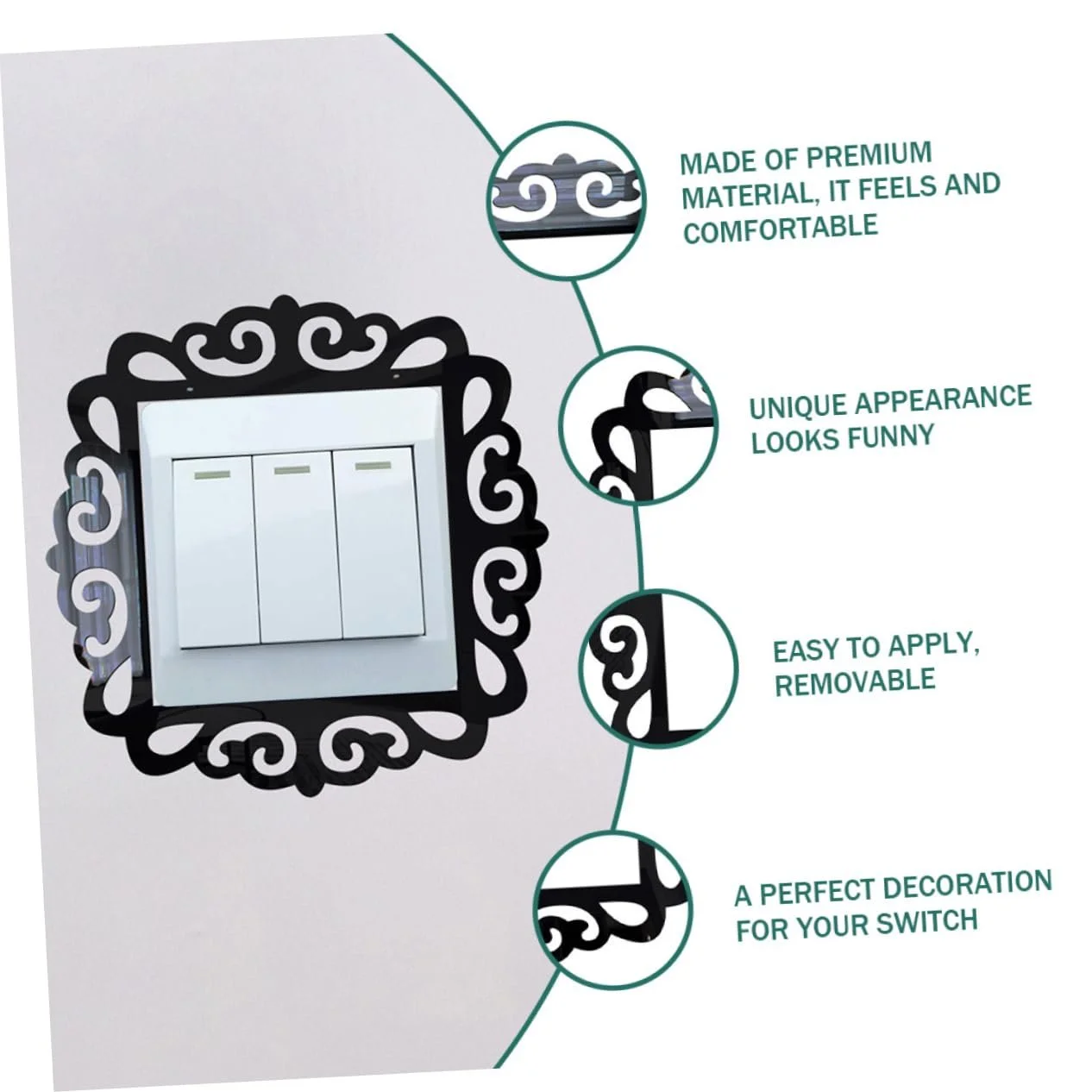 Наклейки на стену Zerodeko защитные для выключателей набор 3 шт. акриловые, фото №3