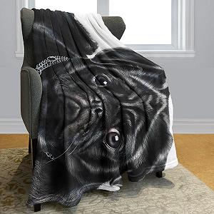Одеяло YISUMEI Черный Мопс, Уютные одеяла, Мягкое флисовое одеяло из фланели, Покрывало на кровать, 125 x 150 см synthetic.ua - Фото 1