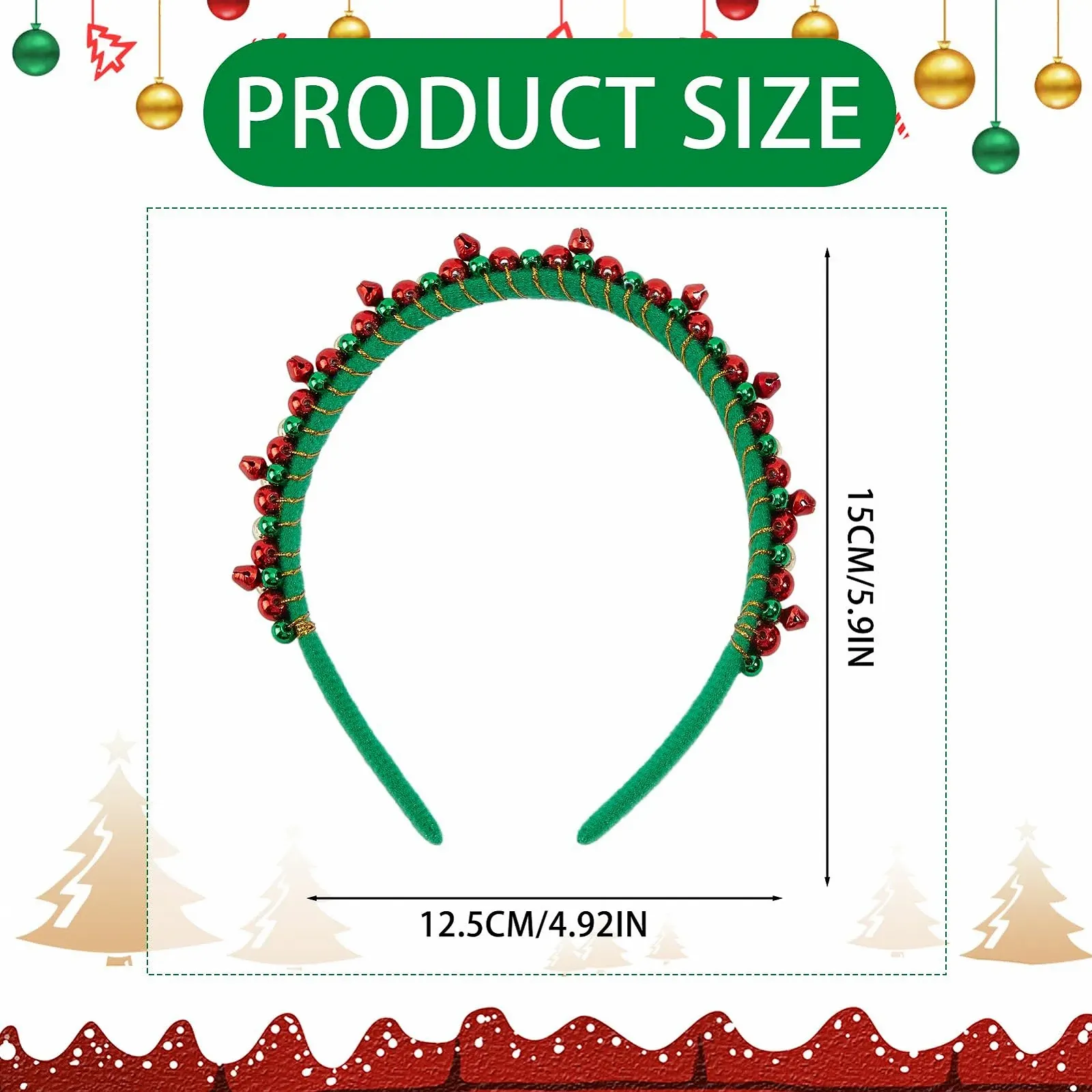 Обруч для волосся NICENEEDED Різдвяна колекція з дзвіночками, фото №2 Обруч для волосся NICENEEDED Різдвяна колекція з дзвіночками, фото №2