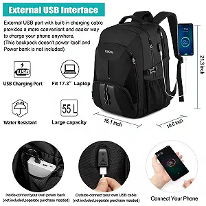 Рюкзак для ноутбука 18.4" 55 л USB Водонепроникний Black synthetic.ua - Фото 1