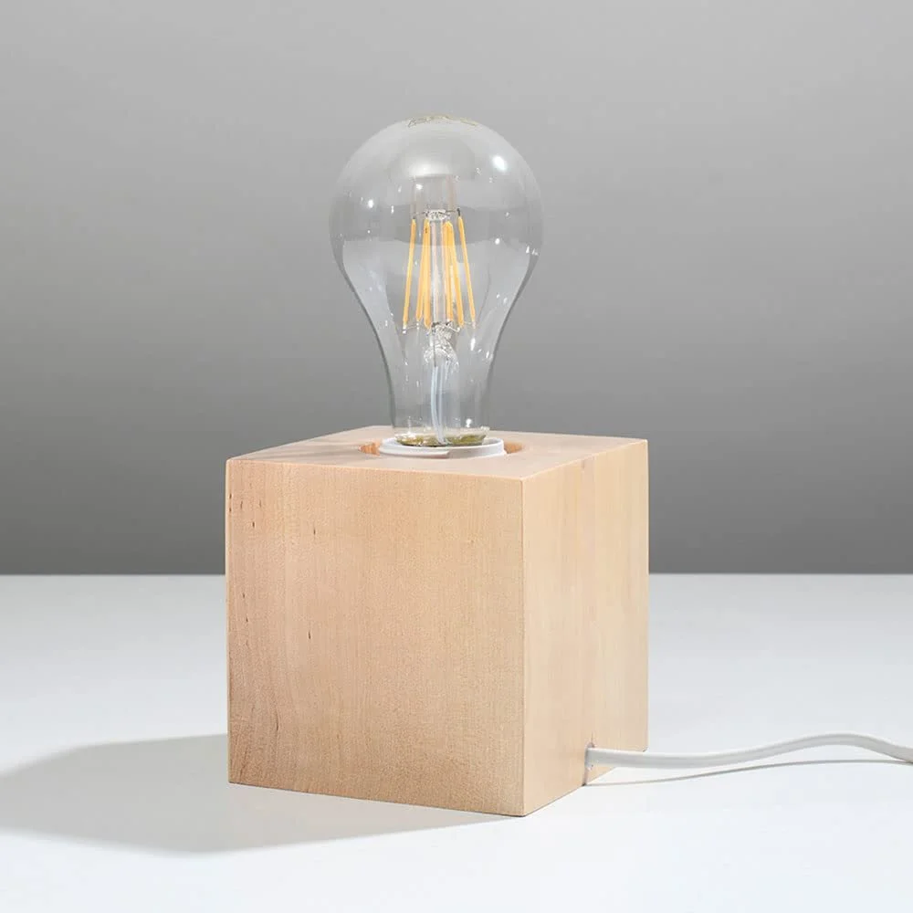 Настільна лампа Wooden Country House Style E27 10 x 10 см Натуральне дерево, фото №8