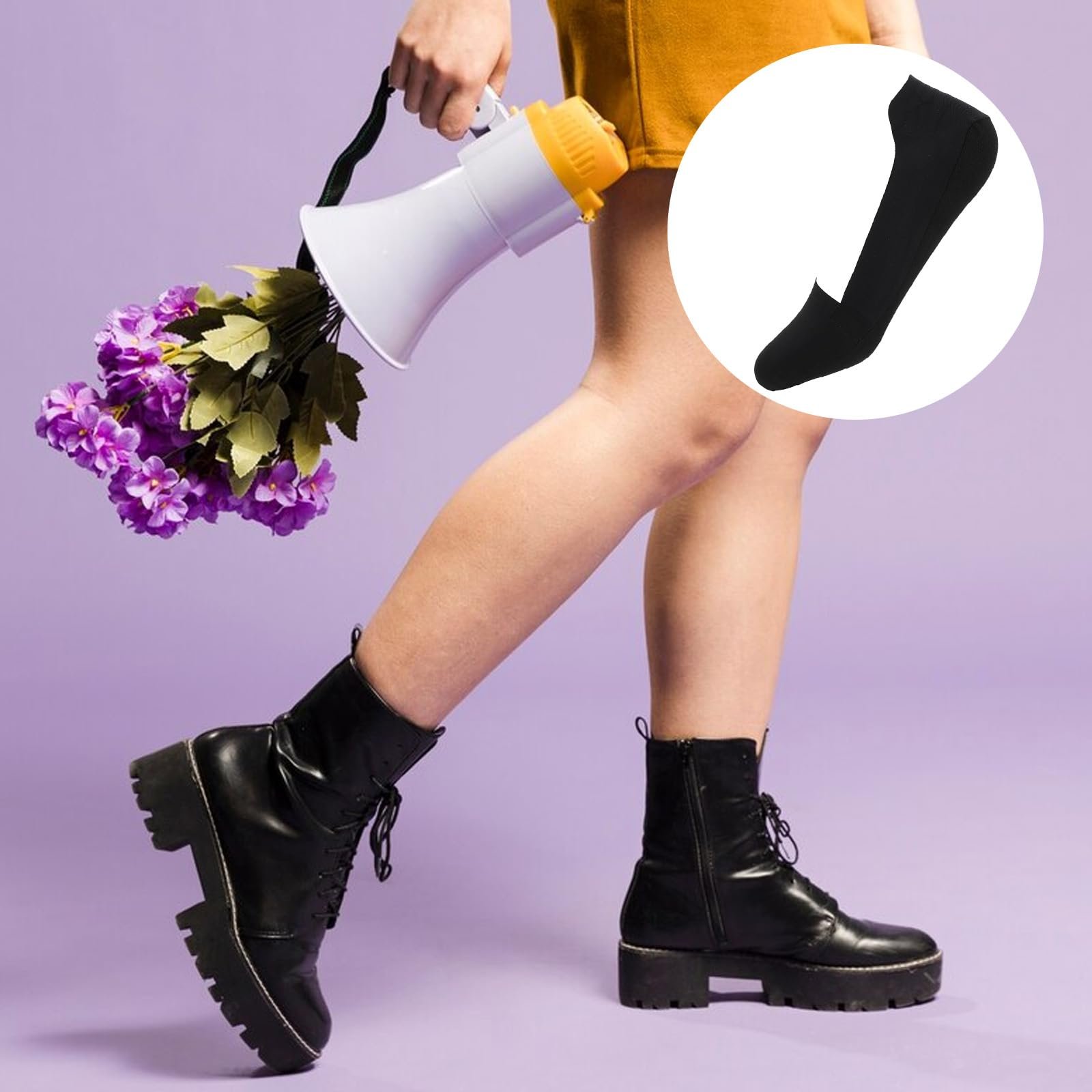 Носки-подследники Molain Хлопковые носки-балетки, Носки для кроссовок, Женские носки для тренировок, Невидимые носки для тренировок, Нескользящие полуноски - 6 пар, фото №5