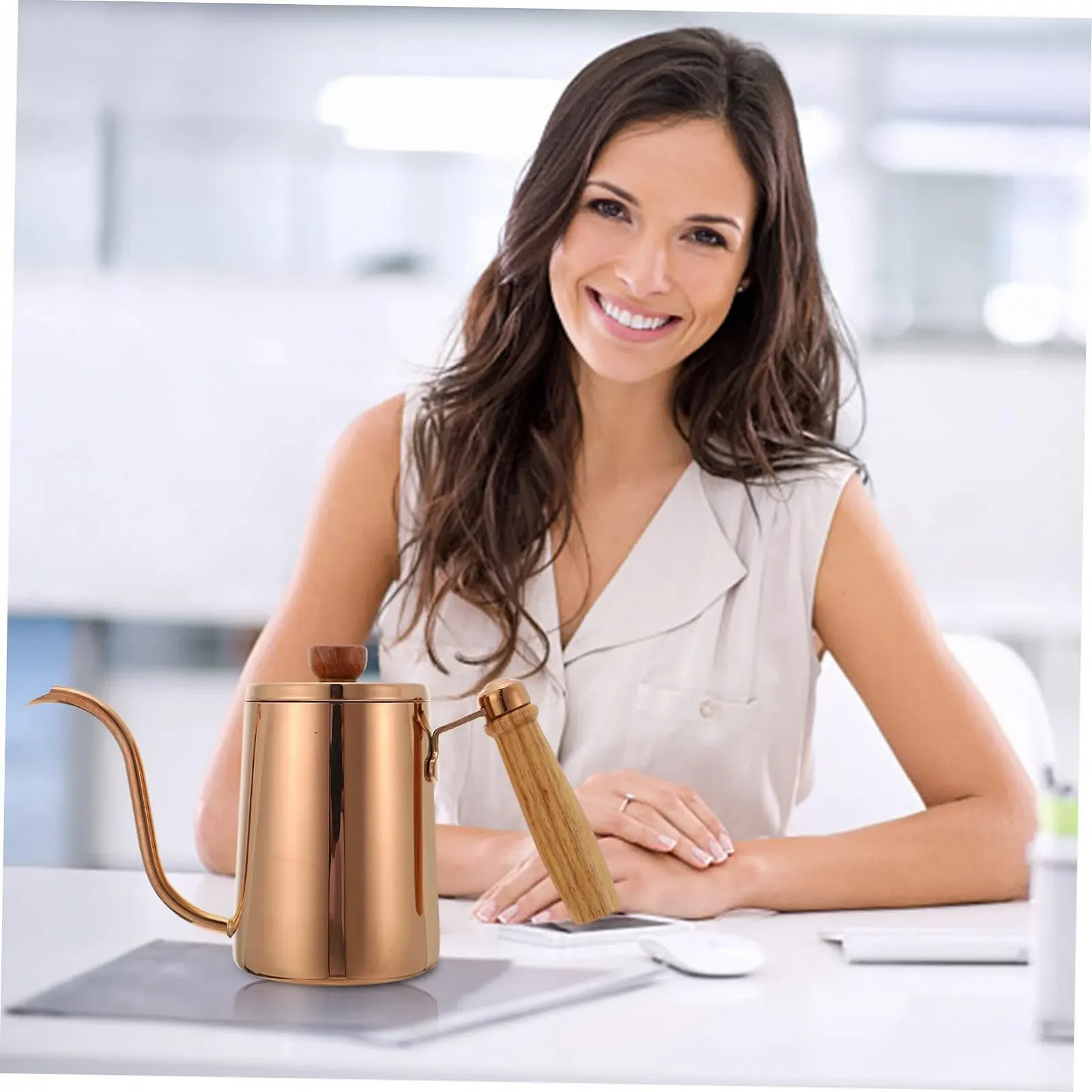 Кавник Ipetboom з нержавіючої сталі для заварювання кави, з довгим носиком, 600 мл, фото №8