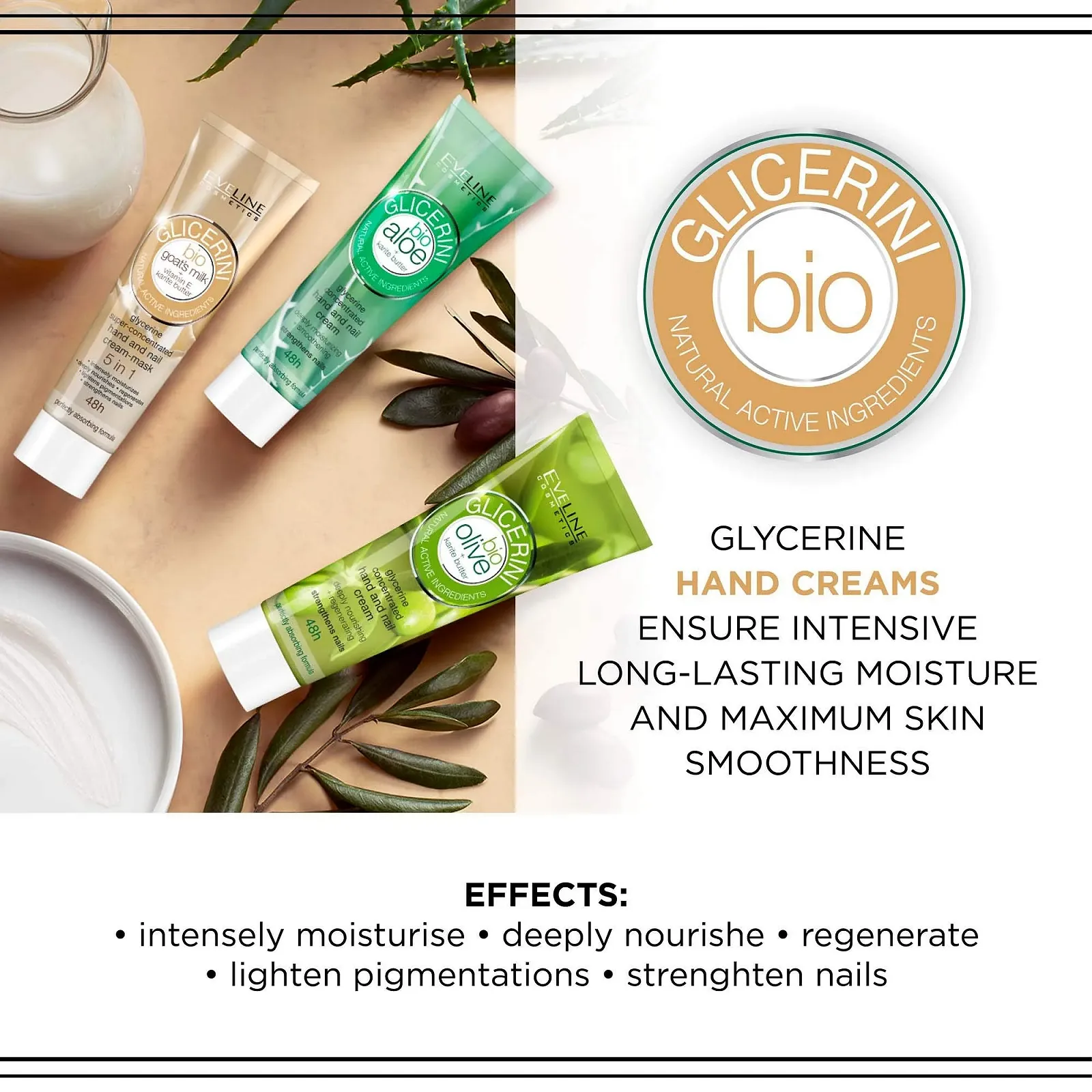 Крем для рук Eveline Glycerine 5 в 1 Organic с козьим молоком и витамином Е, 100 мл, фото №7