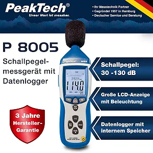 Шумомір PeakTech P 8005 Блакитний synthetic.ua - Фото 1