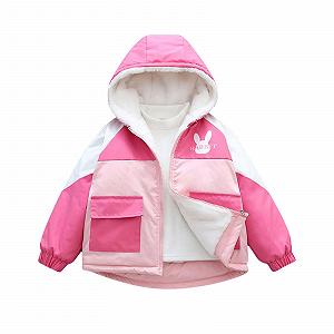 Детская зимняя куртка Generisch для детей среднего и младшего возраста, зимняя куртка с длинными рукавами и капюшоном, повседневная уличная куртка, верхняя одежда для девочек, переходная куртка для улицы - Фото 1