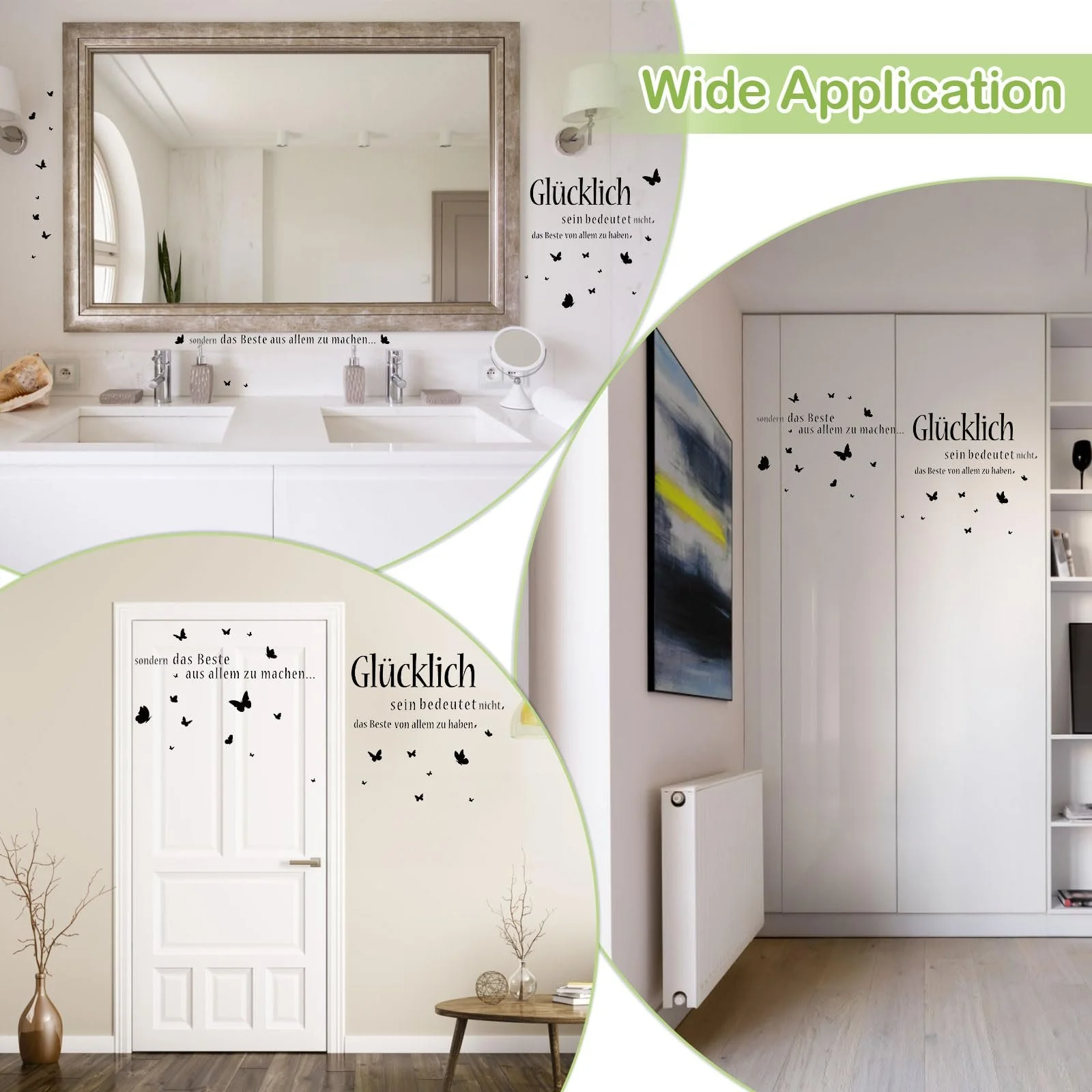 Наклейка на стіну Living Room Sayings Метелики Чорний 90 x 30 см, фото №7