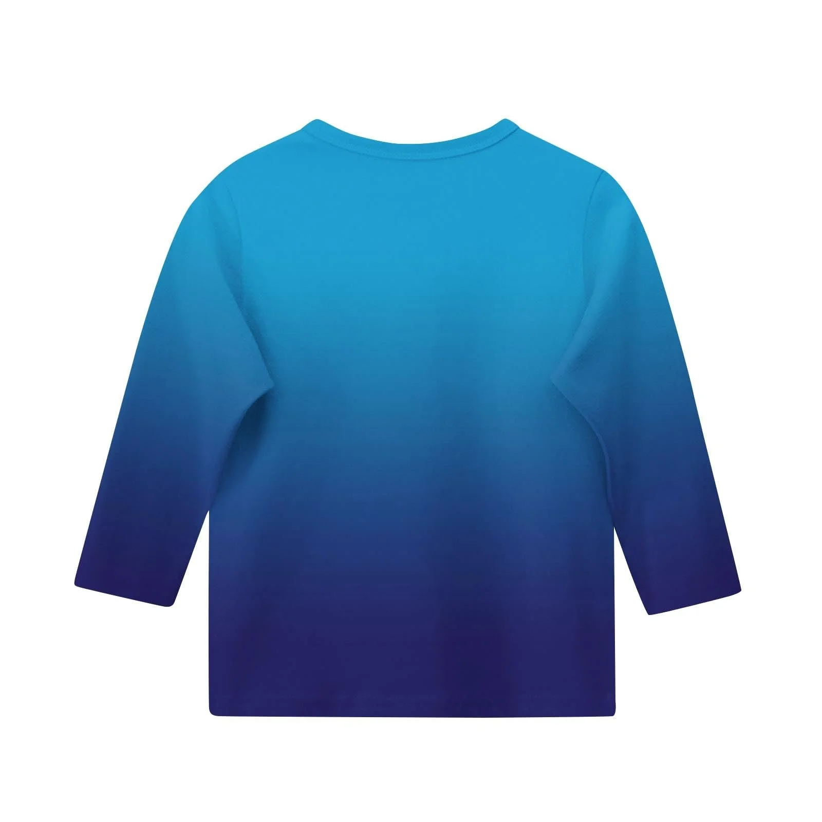 Рубашка с длинными рукавами для девочек, стандартный крой, детские хлопковые пуловеры, свитшоты с круглым вырезом, красочный градиент, рубашка с рукавами 3/4, топы, фото №4