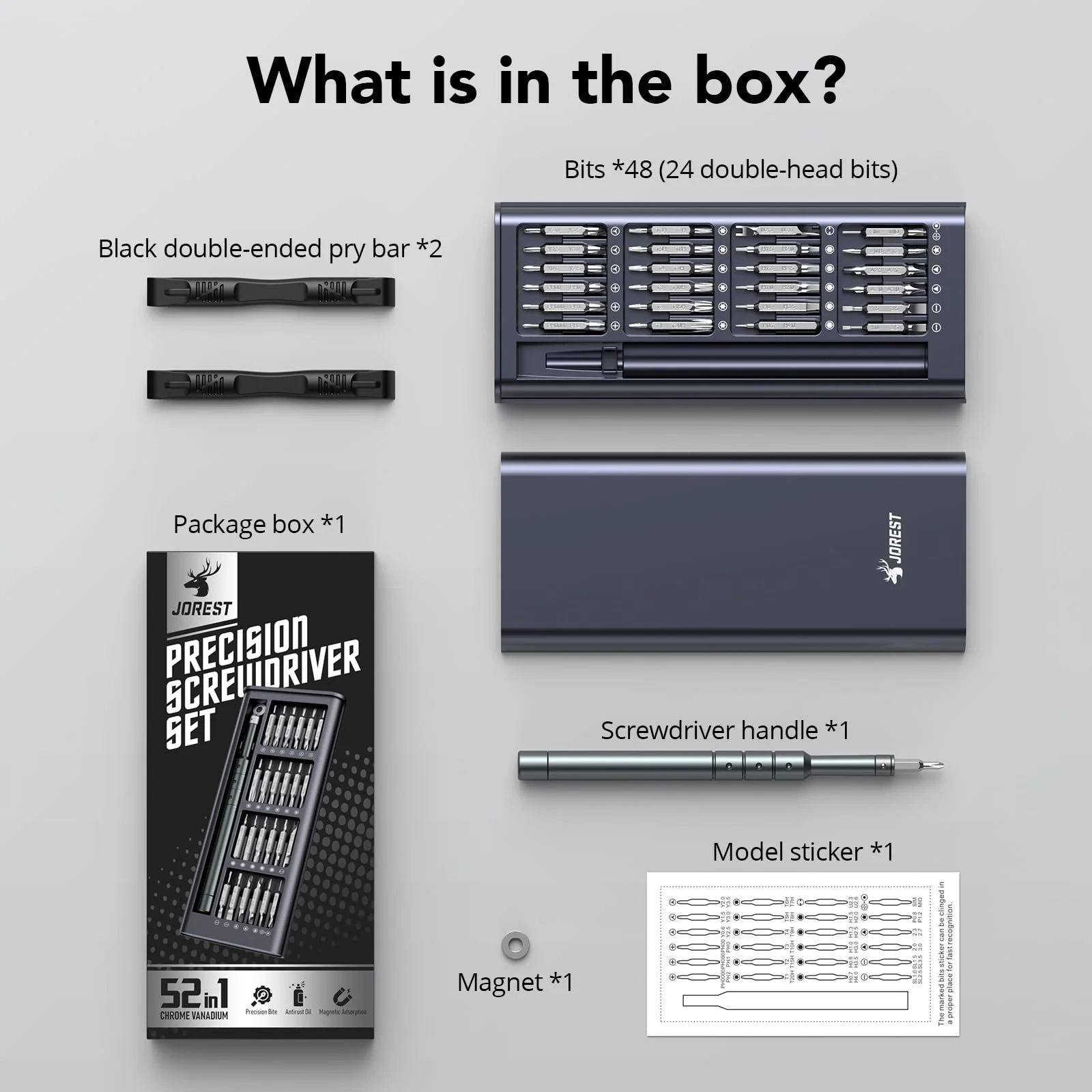 Набір викруток прецизійних JOREST 52-в-1 для електроніки та годинників, фото №7