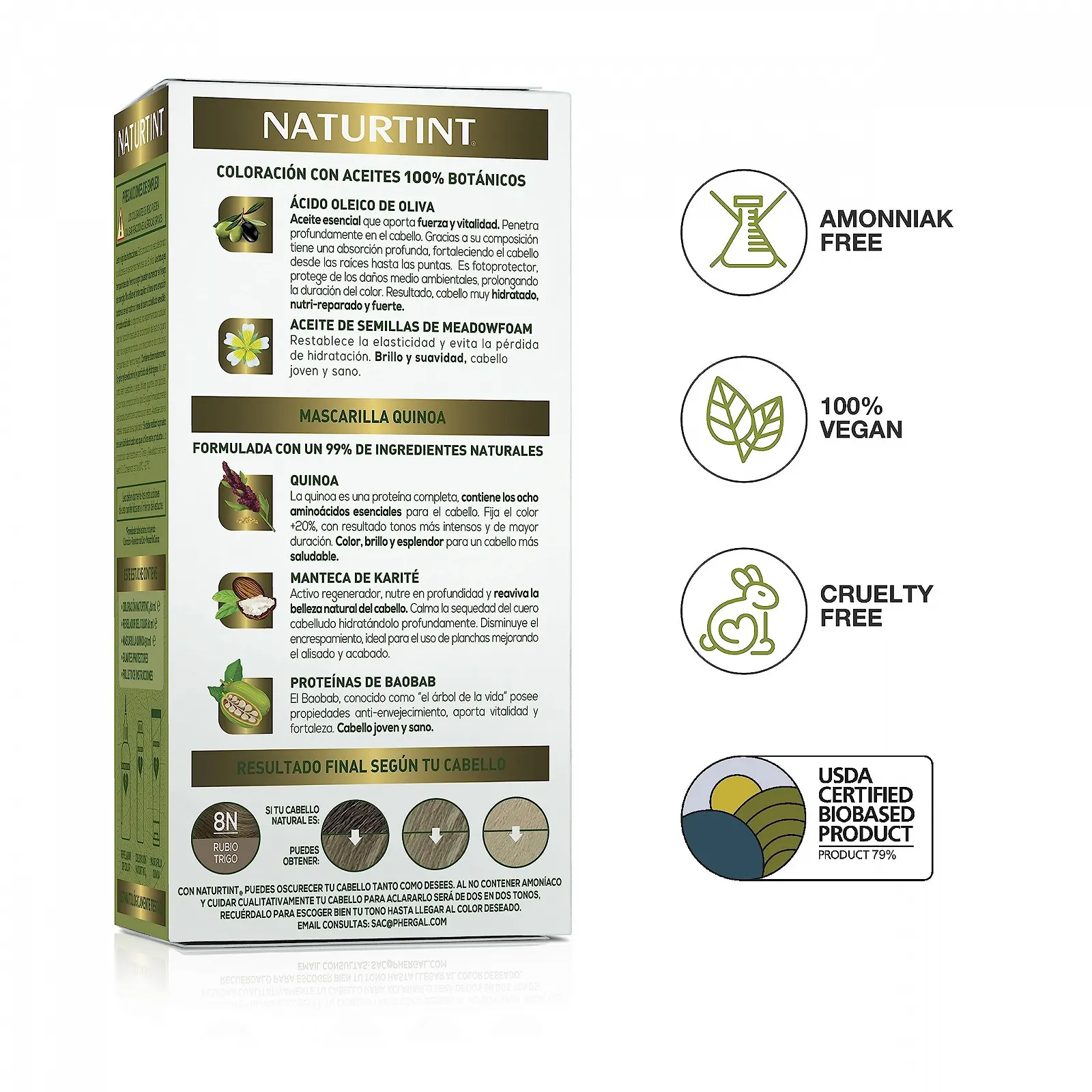 Краска для волос Naturtint Без аммиака с высоким содержанием натуральных ингредиентов 170 мл (x3), фото №5 Краска для волос Naturtint Без аммиака с высоким содержанием натуральных ингредиентов 170 мл (x3), фото №5