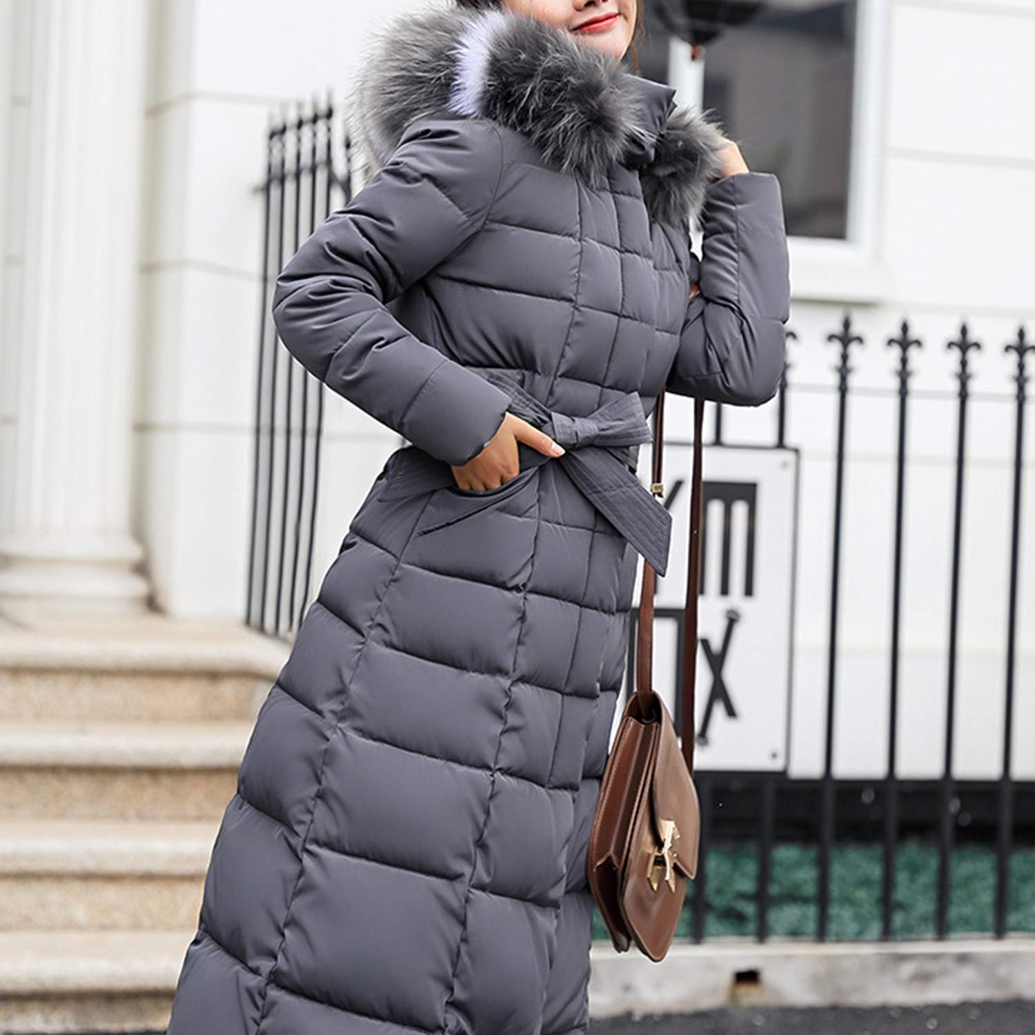 Жіноча зимова куртка Laemilia Довга з капюшоном, тепле пухове, фото №4