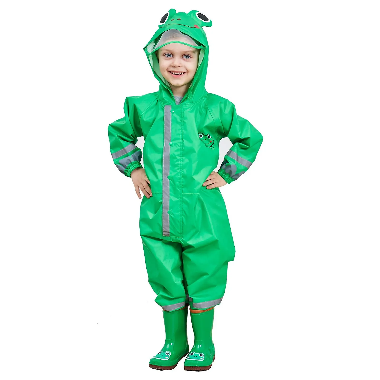 Дитячий дощовик JinBei, комплект: куртка з капюшоном, штани, фото №2 Дитячий дощовик JinBei, комплект: куртка з капюшоном, штани, фото №2