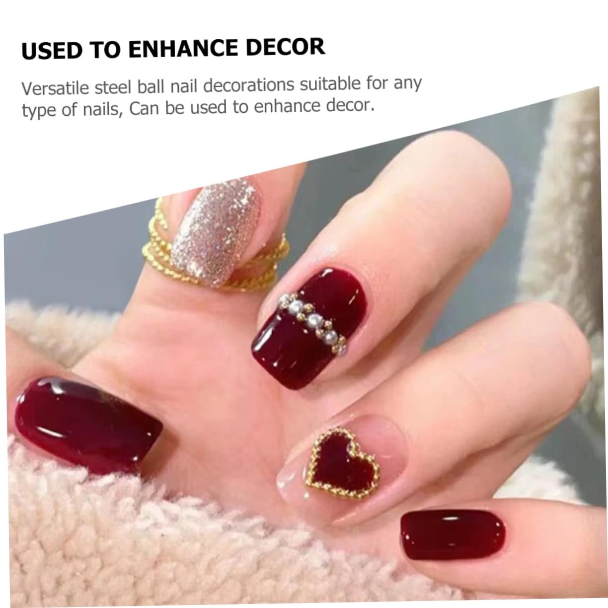 Круглі міні-кульки WOONEKY, 4 коробки, декоративні сталеві, фото №8