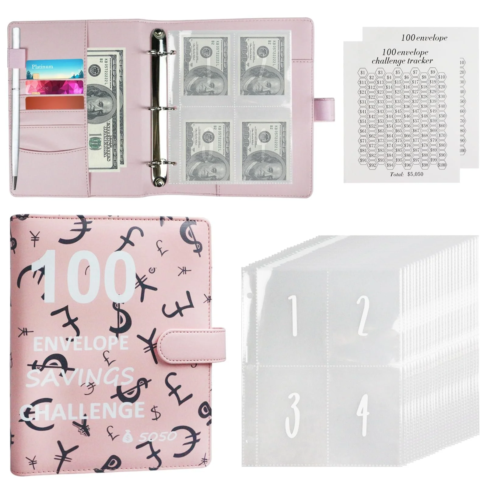 Скарбничка з лічильником багаторазова папка A5 PU шкіра, фото №1