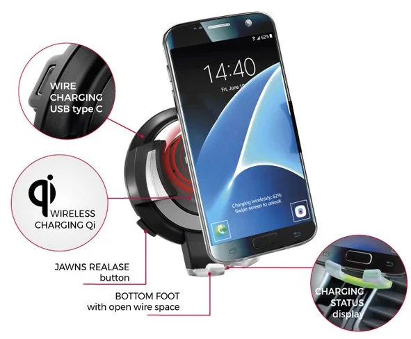 Автомобільний тримач для телефону Bury Powercradle Passive Black, фото №5