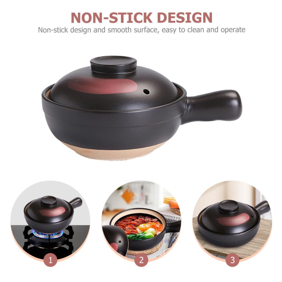 Горщик для тушкування термостійкий з ручкою для газової плити Енергоощадний, фото №9 Горщик для тушкування термостійкий з ручкою для газової плити Енергоощадний, фото №9