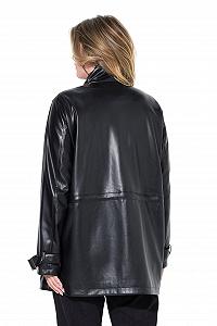 Куртка MIAMODA Великого Розміру Шкіряний Вигляд Куліска на Талії 834980 synthetic.ua - Фото 1
