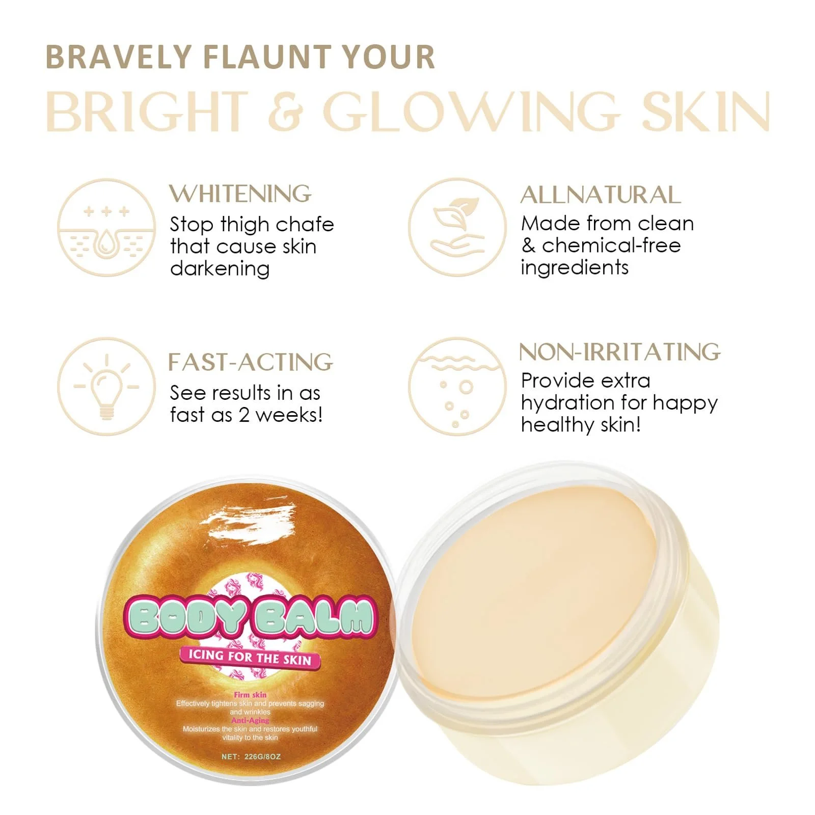 Бальзам для тіла з олією жожоба, крем для тіла для дуже сухої шкіри, гідро лосьйон для тіла, для освітлення та розгладження шкіри, 226 г, фото №2