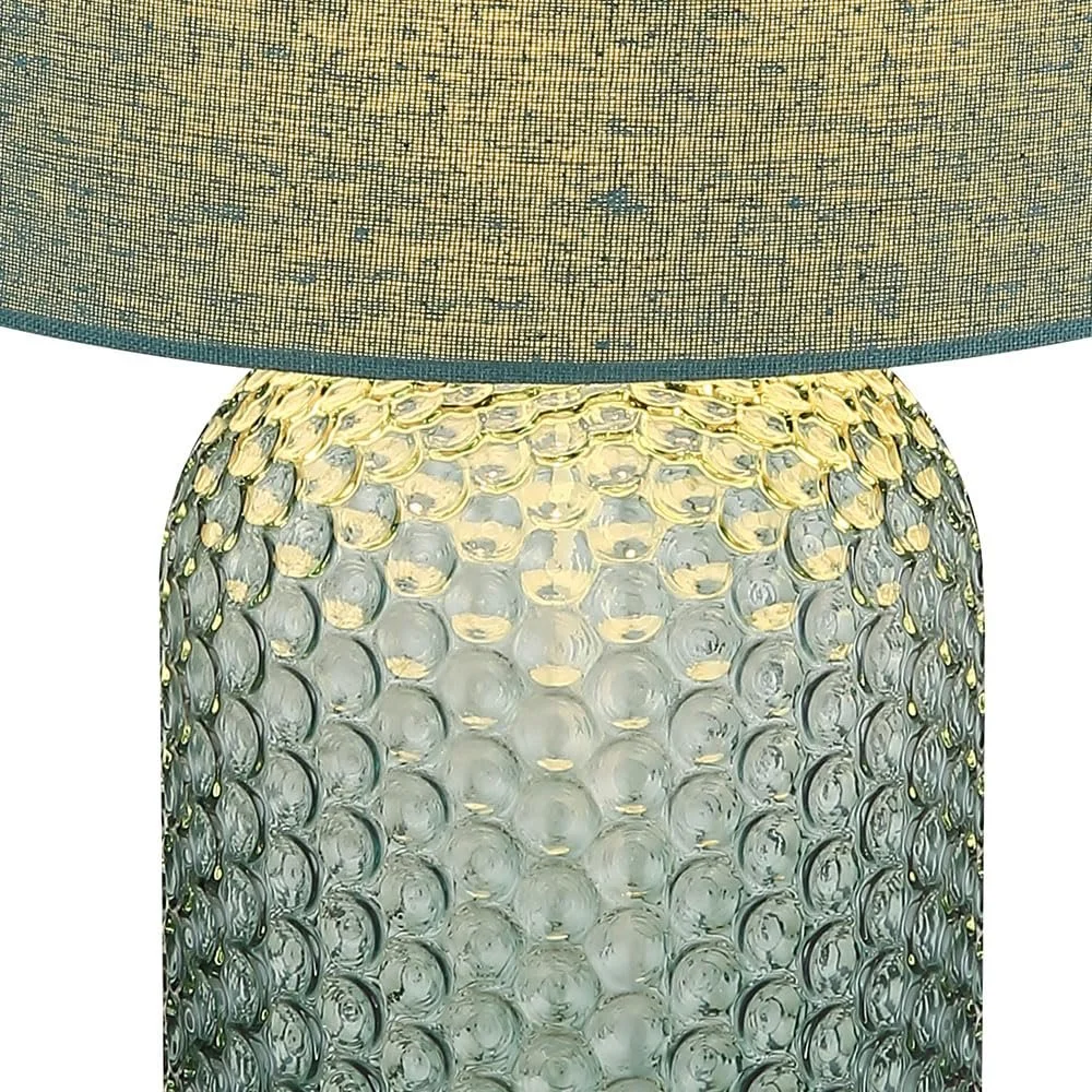 Настольная лампа светло-зеленая стеклянная текстиль 50 см E27, фото №6