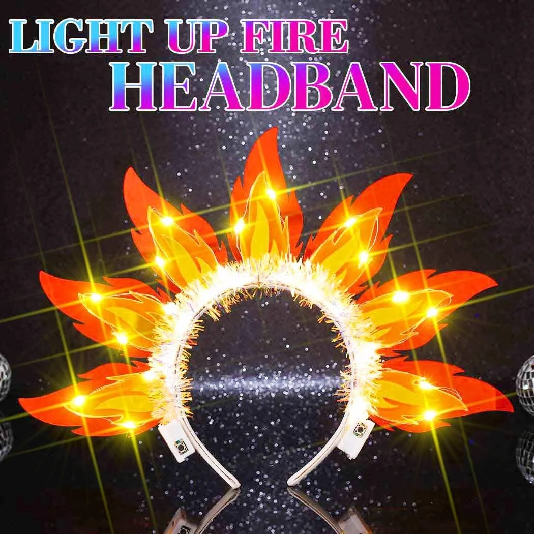 Обруч для волосся з LED полум'ям, фото №7