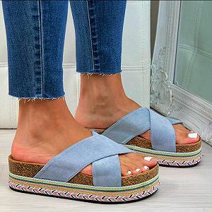 Шлепанцы Повседневные Широкие С Толстой Подошвой С Открытым Носком - Фото 1