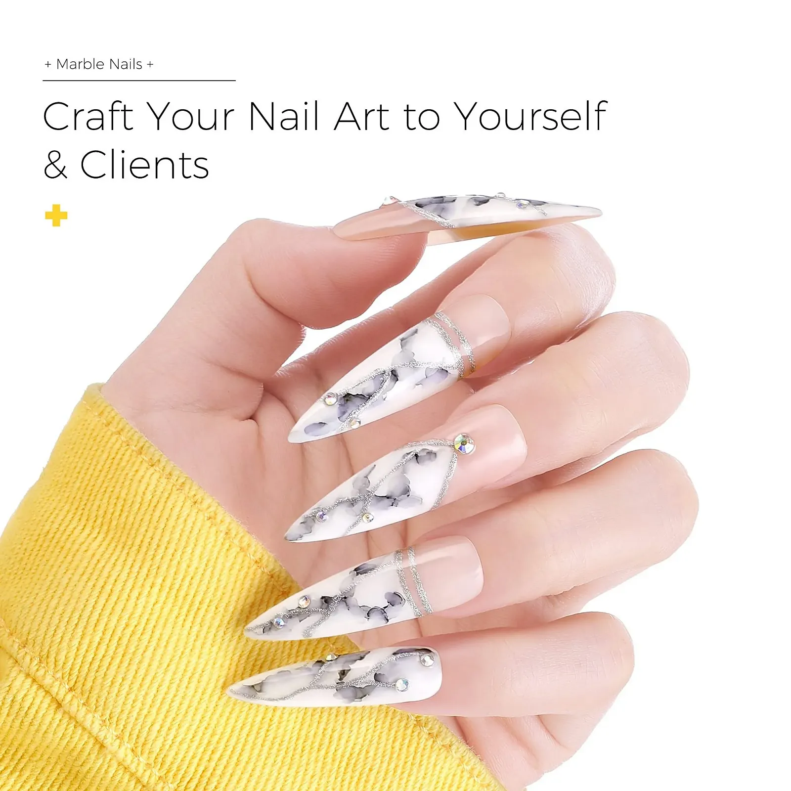 Лак для нігтів BURANO Marble, Мармурові відтінки для нігтів, 8 кольорів у наборі, фото №3