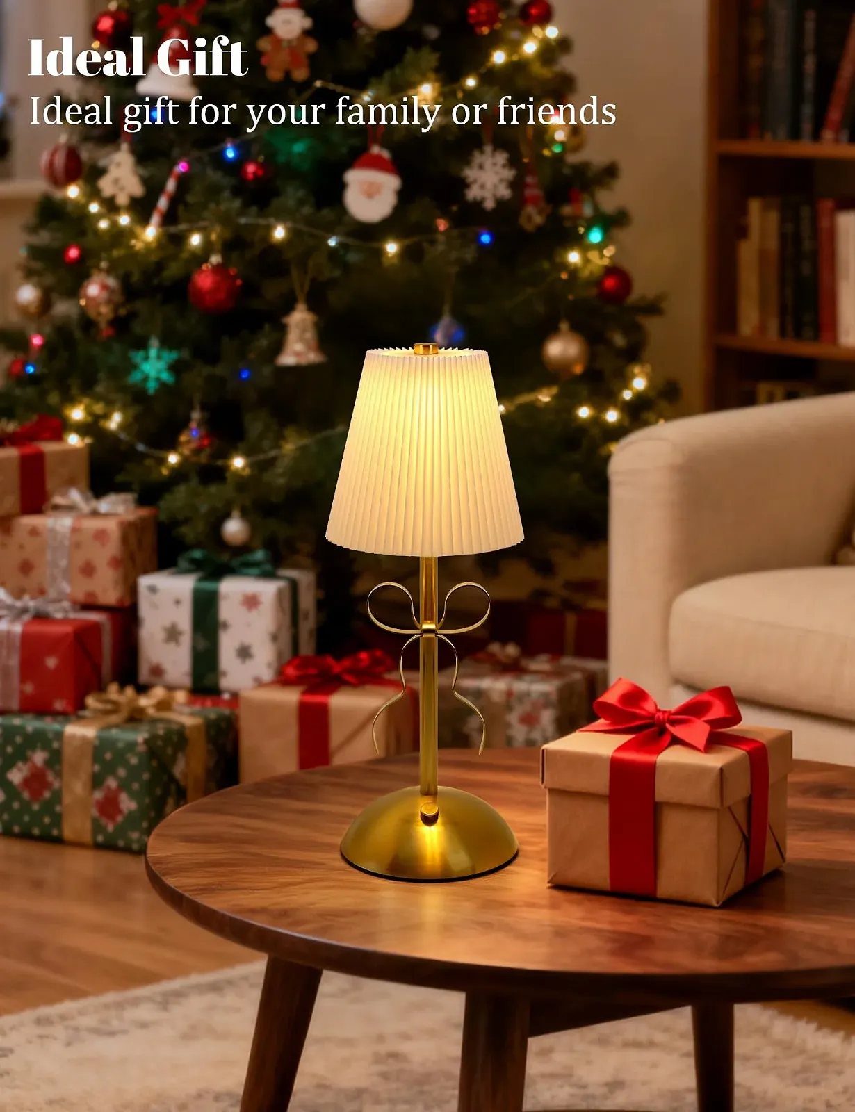 Настільна лампа Vintage Portable Wireless LED 3 Colours Dimmable Gold, фото №9