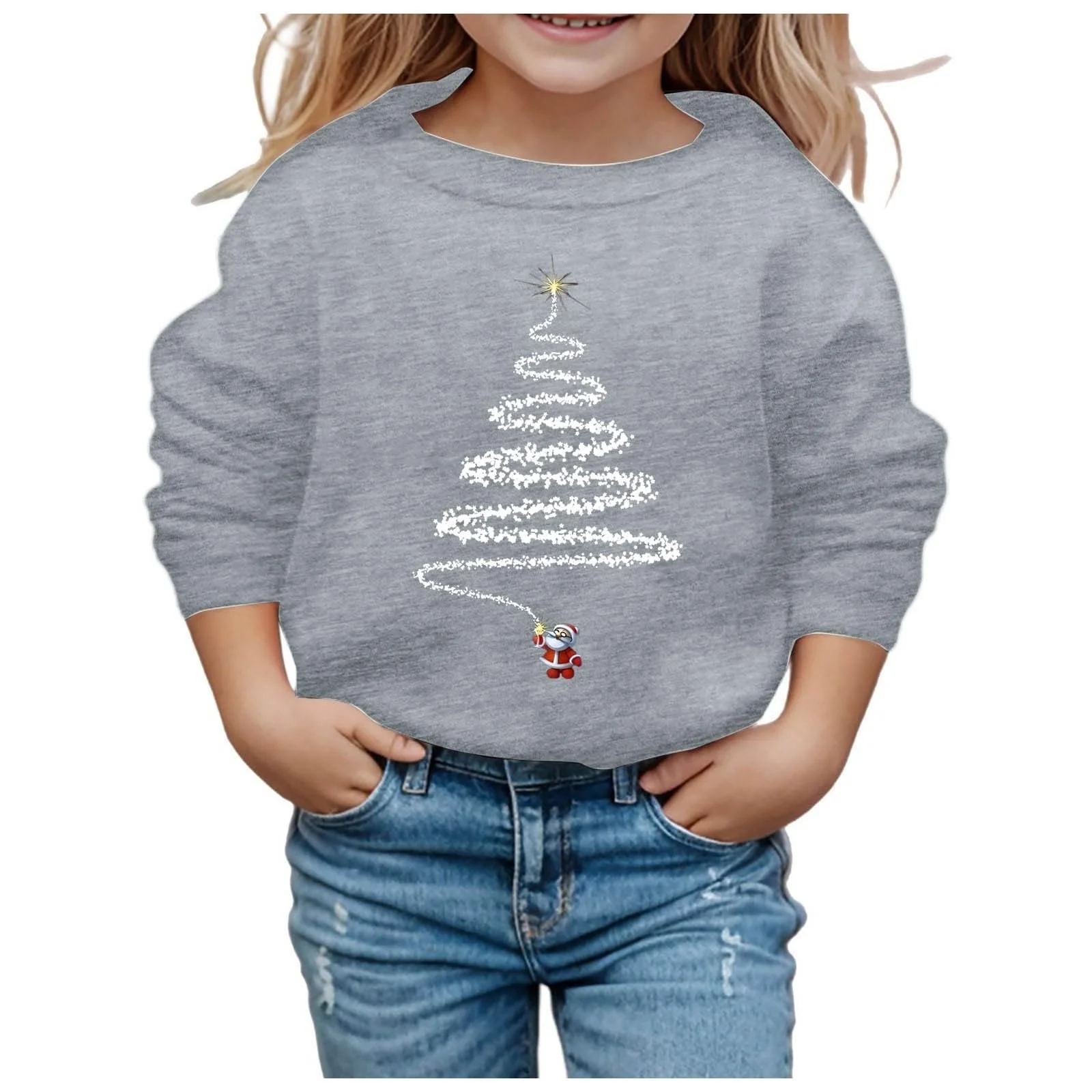 Світшот Різдвяний для дівчаток, дитячий, повсякденний, фото №1