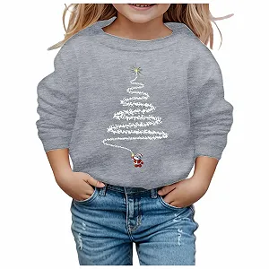 Світшот Різдвяний для дівчаток, дитячий, повсякденний - Фото 1