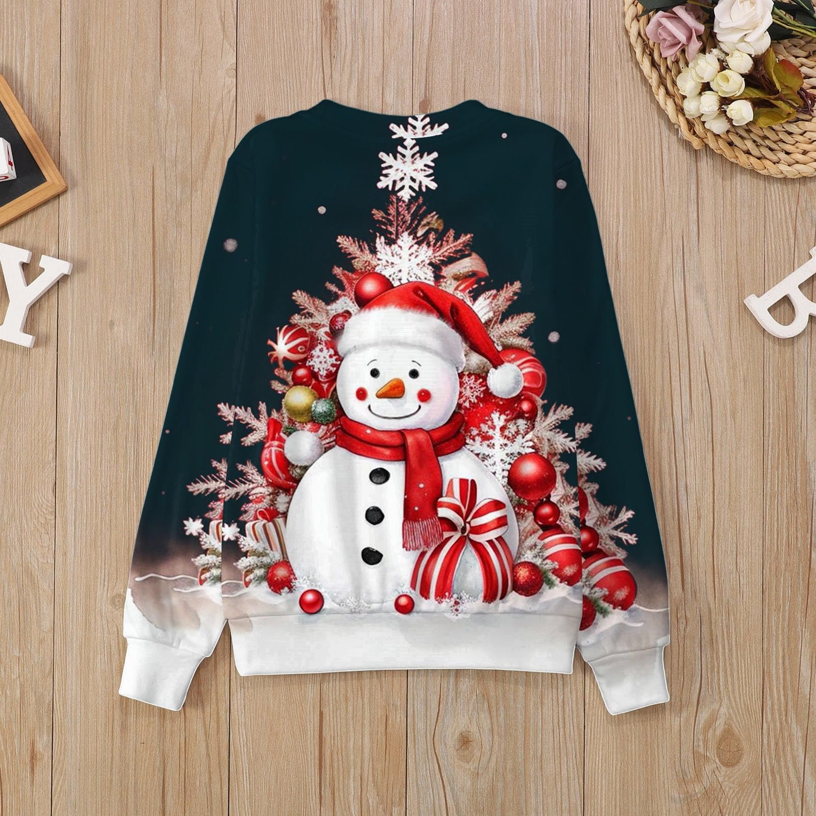 Різдвяний светр Generisch Snowman Print Різдвяний светр, фото №4