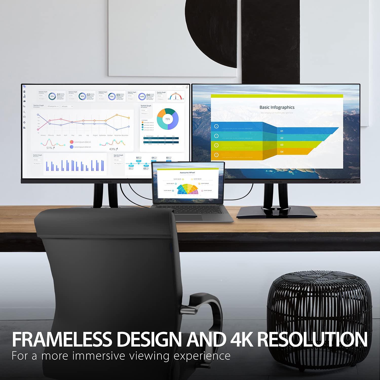 Монитор Viewsonic VP2756-4K 68.6 см (27 дюймов) 4K UHD IPS 100% sRGB HDMI DP USB-C Чёрный, фото №5