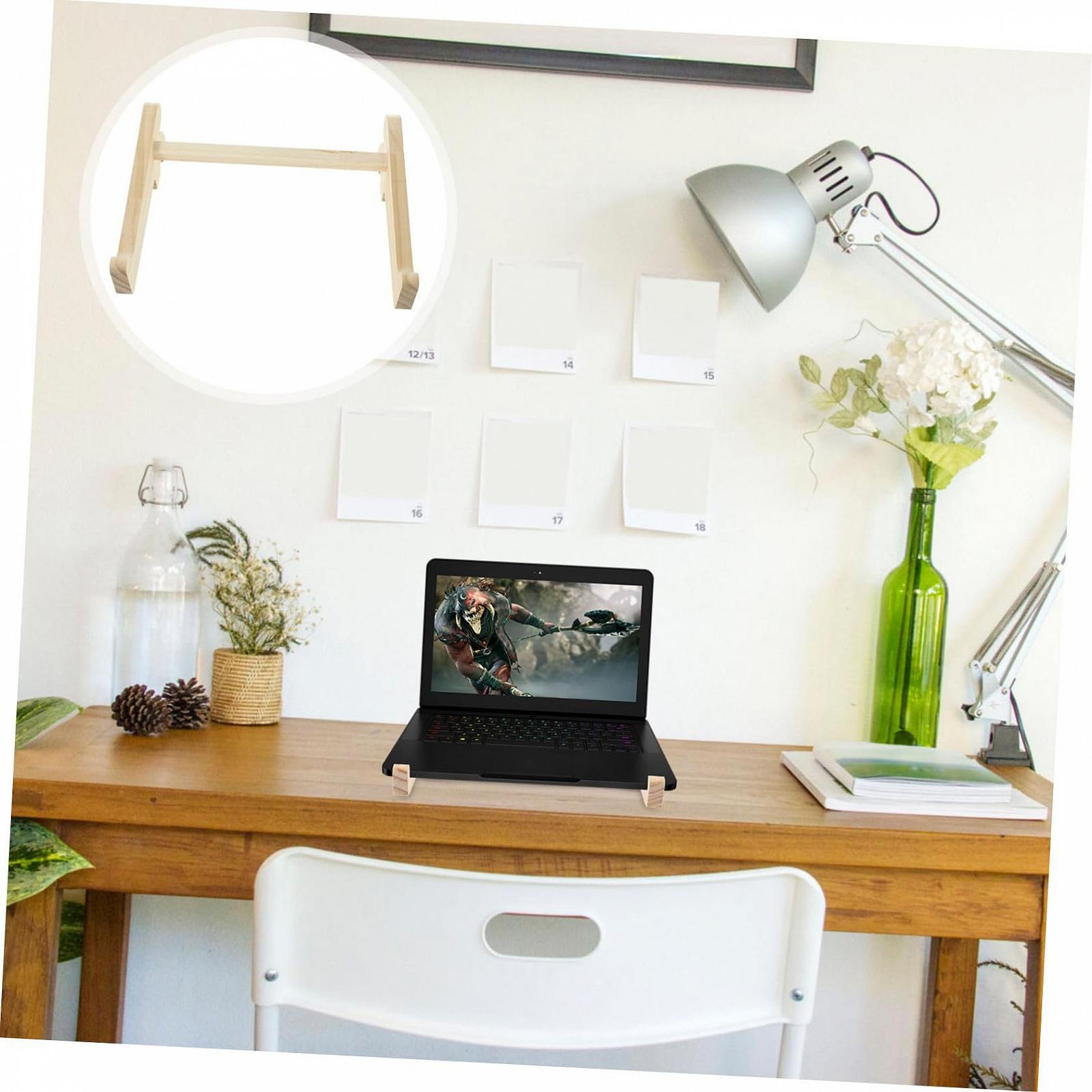 Підставка для ноутбука GALPADA дерев'яна ергономічна з вентиляцією, регульована по висоті, фото №3