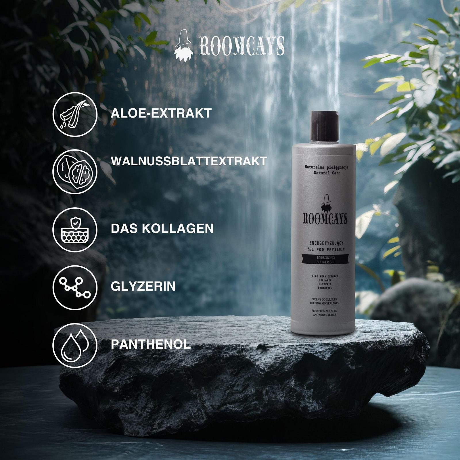 Гель для душу чоловічий з екстрактом алое вера та колагеном без SLS 400 мл, фото №2